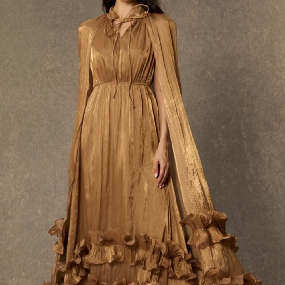 Elegant Brown Women's Dress - Picture 6 of 11